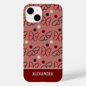 可愛いかわいらしピンクのグレー/グレーの蝶アートパターン Case-Mate iPhoneケース (裏面)