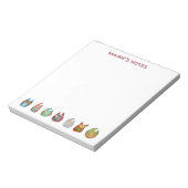 可愛いかわいらし水カラフル色フクロウ空白のメモ ノートパッド (回転)