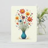 可愛いかわいらし花フローラ盛り合わせブーケ花瓶 シーズンカード (スタンド正面)
