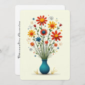 可愛いかわいらし花フローラ盛り合わせブーケ花瓶 シーズンカード (正面/裏面)