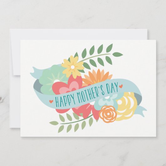 可愛いかわいらし花模様マザーズ・デイカード カード (正面)