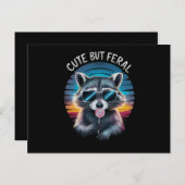 可愛いがフェラルおもしろいラクーン ポストカード (正面/裏面)