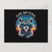 可愛いがフェラルおもしろいラクーン ポストカード (正面)