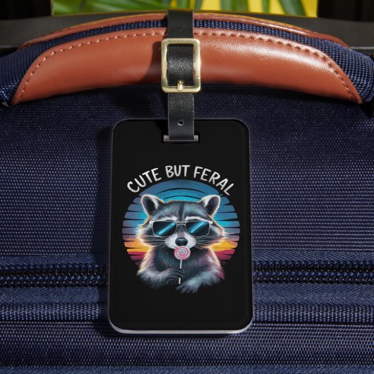 可愛いがフェラルおもしろいラクーン ラゲッジタグ (正面インサイチュ2)