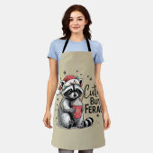 可愛いがフェラルなクリスマスアライグマかわいい動物のクリスマス エプロン (着用した状態)