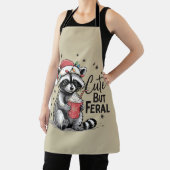 可愛いがフェラルなクリスマスアライグマかわいい動物のクリスマス エプロン (インサイチュ)