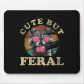 可愛いがフェラルの幼児の女の子の子たち_ラクーンの夕暮れ マウスパッド (正面)