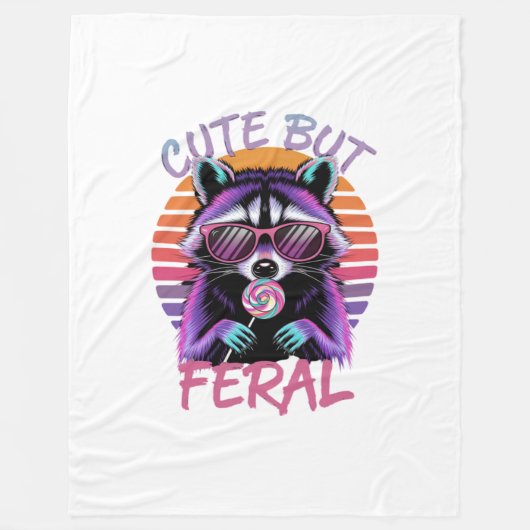 可愛いがフェラル | 野生の魂のための居心地の良い毛布 フリースブランケット (正面)