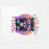 可愛いがフェラル | 野生の魂のための居心地の良い毛布 フリースブランケット (正面(横))