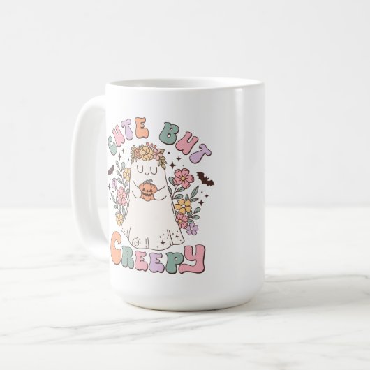 可愛いが不気味なハロウィーン コーヒーマグカップ (正面左)