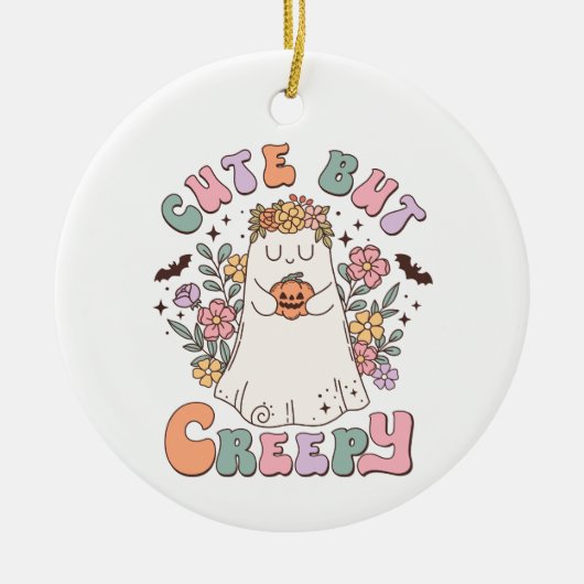 可愛いが不気味なハロウィーン セラミックオーナメント (正面)