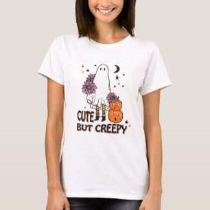 可愛いが不気味な幽霊とカボチャのハロウィーン Tシャツ