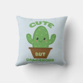 可愛いが危険 – かわいいサボテンおもしろい- クッション (裏面)