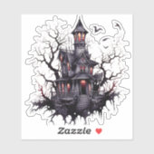 可愛いが怖いハウス幽霊のよく出るデザインのステッカー シール (シート)