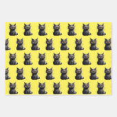 可愛いが怖い黒猫デザイン ラッピングペーパーシート (正面3)