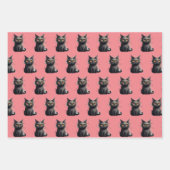 可愛いが怖い黒猫デザイン ラッピングペーパーシート (正面2)
