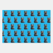 可愛いが怖い黒猫デザイン ラッピングペーパーシート (正面)