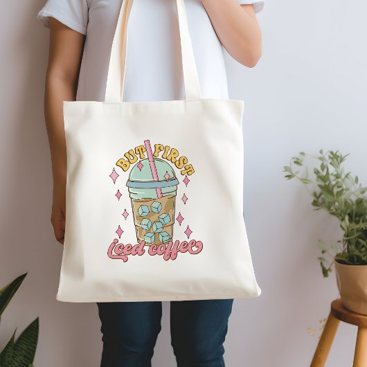 可愛いが最初のアイスコーヒー引用文トートバッグ トートバッグ