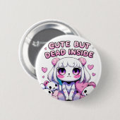 可愛いが死んだ内側かわいい美的ボタンピン 缶バッジ (正面&裏面)