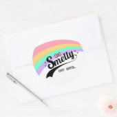 可愛いが臭い原宿パステルおもしろいレインボインピンク ラウンドシール (封筒)