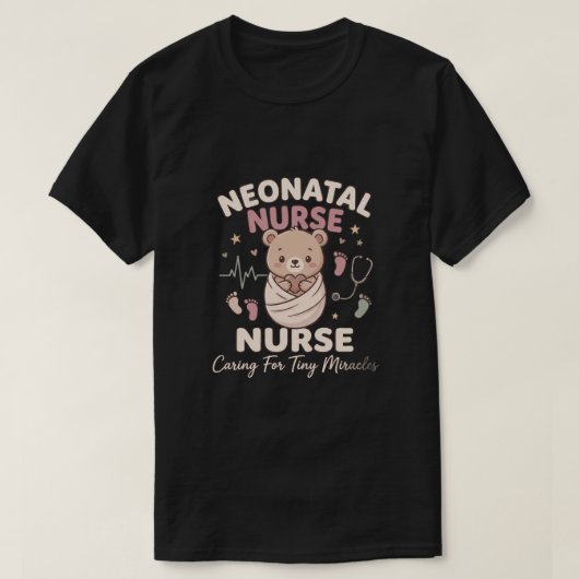 可愛いくまのNICU看護師ギフト Tシャツ (デザイン正面)