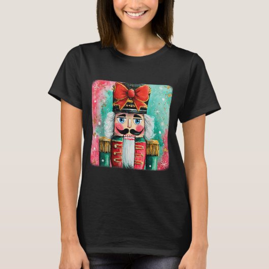 可愛いくるみ割り人形 クリスマスボウズ クリスマス パジャマ 女の子 女性 Tシャツ (正面)