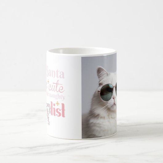 可愛いけない猫フォトクリスマス コーヒーマグカップ (中央)