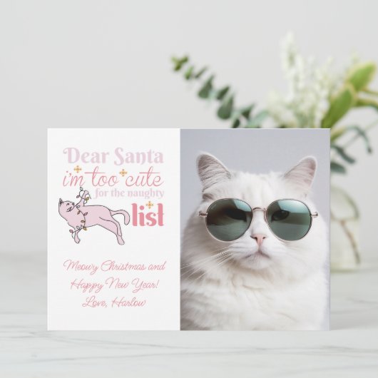 可愛いけない猫フォトクリスマス シーズンカード (スタンド正面)