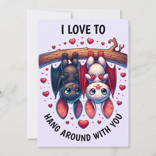 可愛いこうもりバレンタインつる私はあなたのまわりにと一緒に シーズンカード (正面)