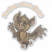 可愛いこうもりファンズ付き私はほんの少しバッティ シール (正面)