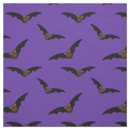 可愛いこうもり – 紫の布の模様 ファブリック