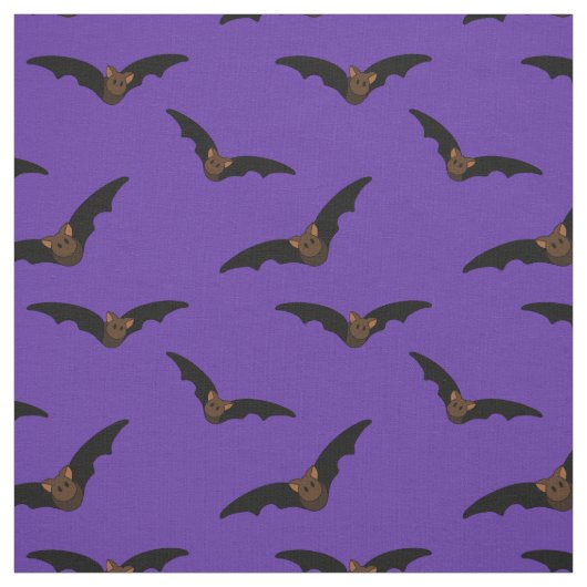 可愛いこうもり – 紫の布の模様 ファブリック (見本)