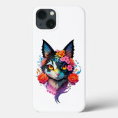 可愛いこうもりCATとflowersiPhone / iPadケース Case-Mate iPhoneケース (裏面)