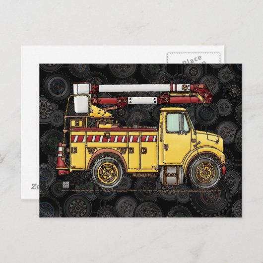 可愛いさくらんぼピッカートラック ポストカード (正面/裏面)