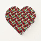 可愛いさくらんぼ市松模様にの格子模様 ノートブック (裏面)