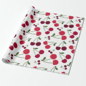 可愛いさくらんぼ柄のラッピング紙 ラッピングペーパー (アンロールド)