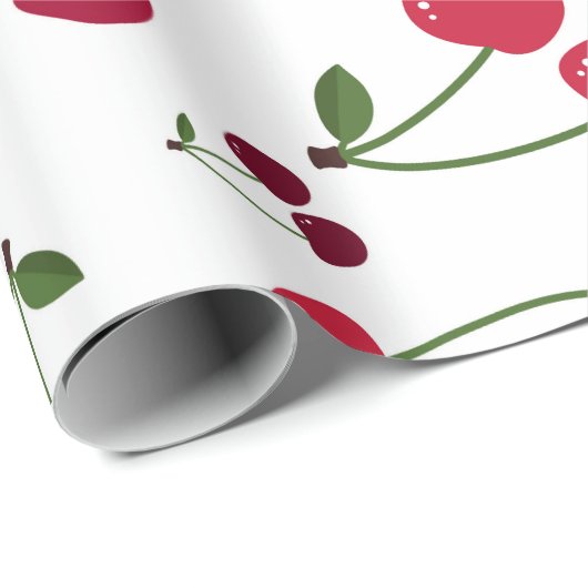 可愛いさくらんぼ柄のラッピング紙 ラッピングペーパー (ロールコーナー)