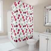 可愛いさくらんぼ柄シャワーカーテン シャワーカーテン (インサイチュ)