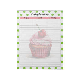 可愛いさくらんぼ食料品在庫リスト ノートパッド