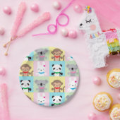 可愛いすごいかわいい動物のマスコット ペーパープレート (パーティー)