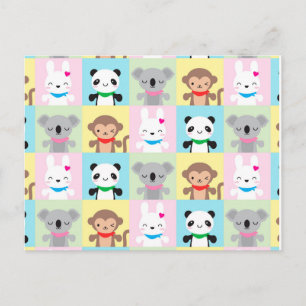 可愛いすごいかわいい動物のマスコット ポストカード