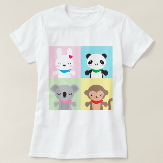 可愛いすごいかわいい動物のマスコット Tシャツ (デザイン正面)
