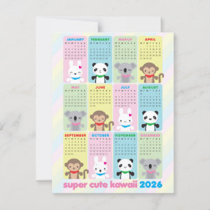 可愛いすごいかわいい動物2026カレンダー ポストカード