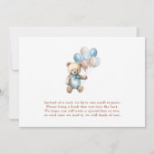 可愛いすごいテディベアボーイブルーパステルベイビーシャワー 招待状 (裏面)