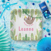 可愛いすごいナマケモノの女の子の誕生日 ペーパープレート (パーティー)