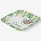 可愛いすごいナマケモノの誕生日 ペーパープレート (傾斜あり)