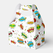 可愛いすごいヒーローのタイル模様パーティー フェイバーボックス (裏面サイド)