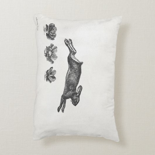 可愛いすごいヴィンテージウサギのバンキューバニーリバーシブルピロー! アクセントクッション (裏面(縦))