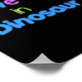 可愛いすごい恐竜ポスター黒RAWR SMALL ポスター (角)