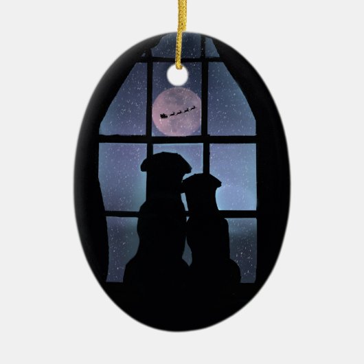 可愛いすごい第1回クリスマス一緒オーナメント セラミックオーナメント (正面)